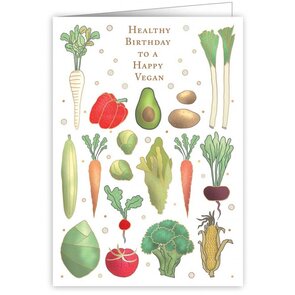 Greeting Card - Healthy Birthday to a Happy Vegan