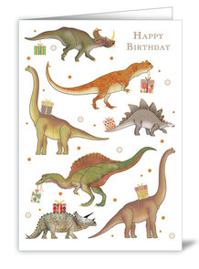 Greeting Card Quire - Happy Birthday Dinosaurs