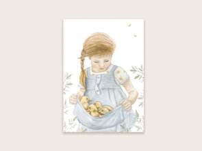 Postcard meisje met eendjes - Appeloogje