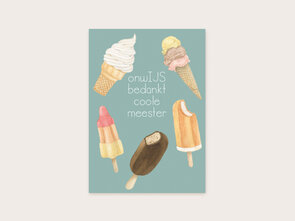 Postcard onwIJS bedankt coole meester - Appeloogje