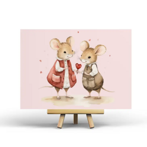 Postcard Valentine's Mice by Penpaling Paula