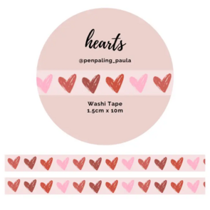 Washi Tape Hearts by Penpaling Paula