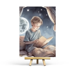 Postcard Blond Reading Boy by Penpaling Paula