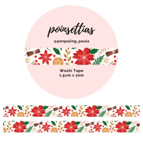 Washi Tape Poinsettias by Penpaling Paula