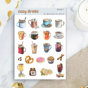 Cozy Drinks Sticker Sheet by Penpaling Paula