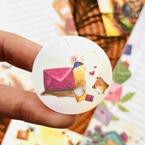 5x Sticker Postslak by RomyIllustrations