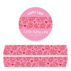 Hearts and Roses Washi Tape - Little Lefty Lou 
