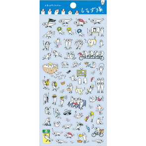 San-X Shirasutai Fish Seal Sticker | Blue