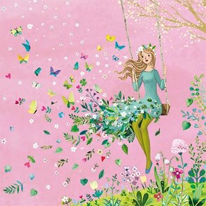 Mila Marquis Postcard | Woman on a  swing