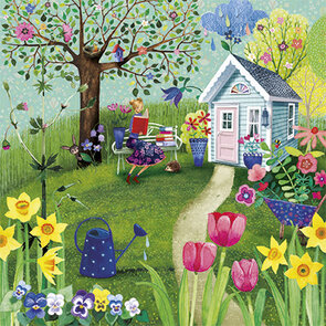 Mila Marquis Postcard | Woman in the garden