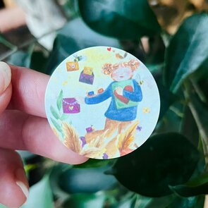 5x Sticker Meisje met de kaart by RomyIllustrations