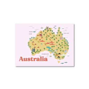 Postcard Only Happy Things | Map of Australia