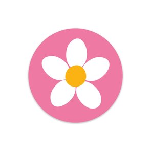 5 x Round Flower Stickers - Stationery Heaven X Little Lefty Lou