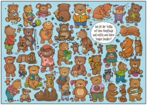 Search Postcard | Wo ist der Teddy mit dem Knopfauge und welche zwei bären tragen Sneaker?