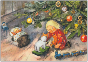 Postcard Mili Weber - The Christmas fairy has brought us so many presents
