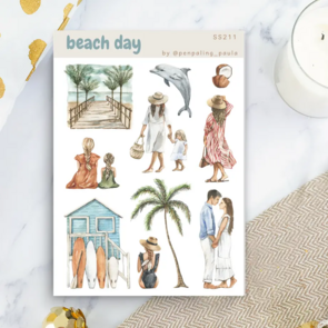 Beach Day Sticker Sheet by Penpaling Paula