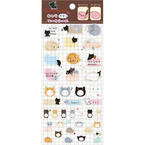 San-X Kutusita Nyanko Clear Seal Memo Sticker 