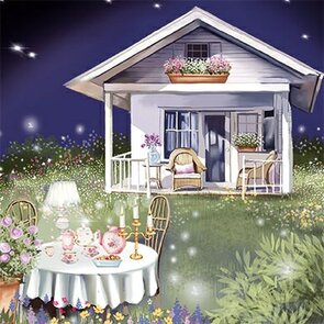 Sabina Comizzi quadratische Postkarte | Gartenhaus