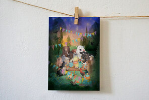 Postcard Lotte Drouen | Samen feest vieren