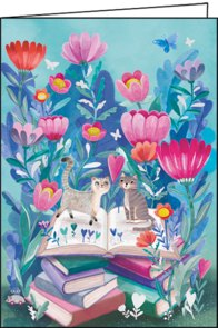 Mila Marquis Folded Card | Cats and books