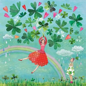 Mila Marquis Square Postcard | Woman with Lucky Clover