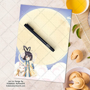 A5 Notepad Luna Moon - by Hidekos Artwork