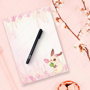 A5 Notepad Hanami Dango Bunny - by Hidekos Artwork
