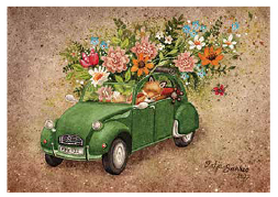 Postcard 408 by Katja Saario - Flower Car