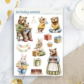 Birthday Animals Sticker Sheet by Penpaling Paula