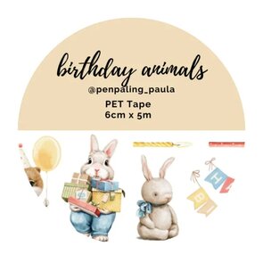 Birthday Animals - PRE-CUT PET-tape by Penpaling Paula