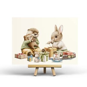 Postcard Opening Presents by Penpaling Paula