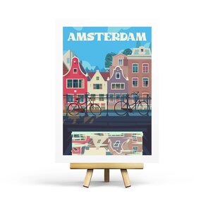 Amsterdam - Retro Travel Postcard by Penpaling Paula
