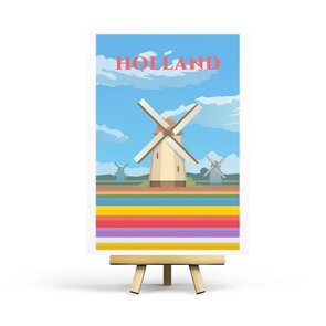 Holland - Retro Travel Postcard by Penpaling Paula