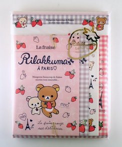 San-X Rilakkuma Letter Set | Rilakkuma la Fraise