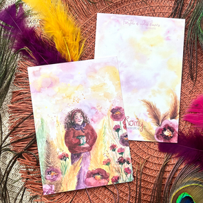 Postcard Romyillustrations - Rust in de lentegloed