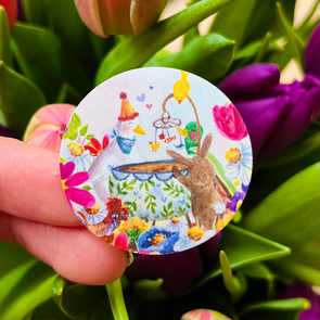 5x Sticker Babybloemenfeest by RomyIllustrations