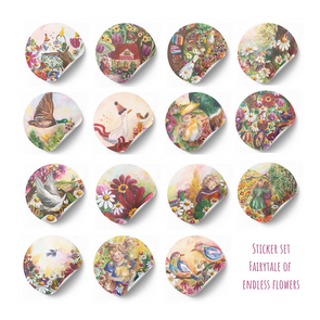 'Fairytale of flowers' MEGA STICKERSET 75 pcs by RomyIllustrations