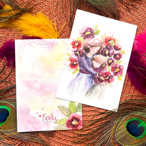 Postcard Romyillustrations - Moeder en dochter