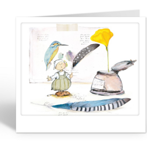 Folded Card with Envelope - Lily's Garden - Veren en inkt 