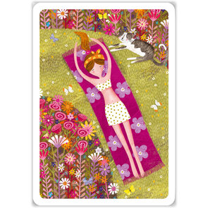 Aquarupella Méli Mélo Postcard - jeune fille allongée au soleil