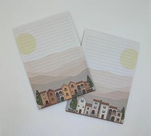 A5 Notepad Row of Houses - by StationeryParlor