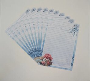 Set of 10 sheets - A5 Under water - by StationeryParlor