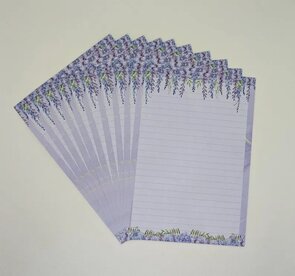 Set of 10 sheets - A5 Wisteria - by StationeryParlor