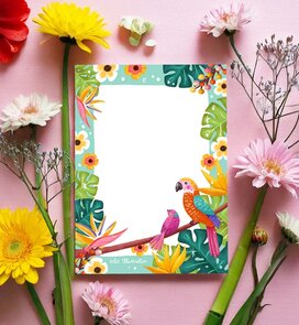 A5 Notepad Tropical Birds - by Aniet Illustration
