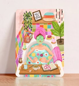Postcard Relax Soak Unwind - Aniet Illustration