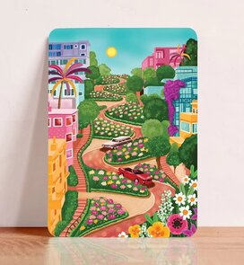 Postcard Lombard Street San Francisco USA - Aniet Illustration