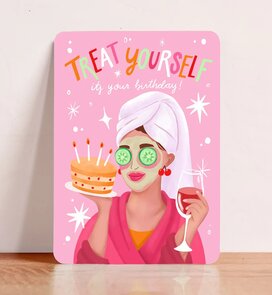 Postcard Treat Yourself - Aniet Illustration