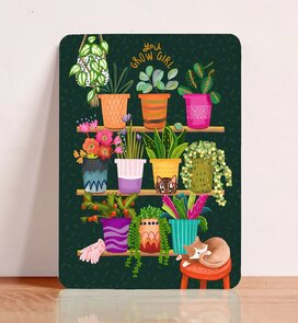Postcard You Grow Girl - Aniet Illustration
