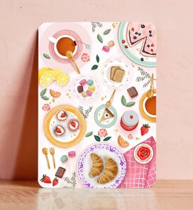 Postcard Tea and Pastry - Aniet Illustration