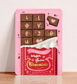 Postcard I love you more than chocolate - Aniet Illustration